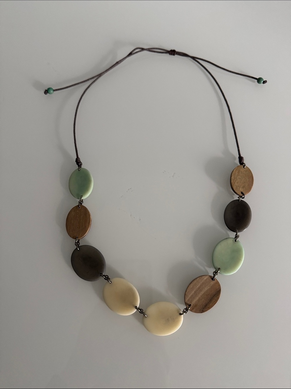 Pure Jill Good Earth Wood & Tagua necklace